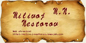 Milivoj Nestorov vizit kartica